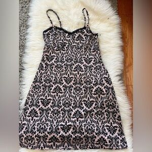 Pink & Black Damask Print Dress